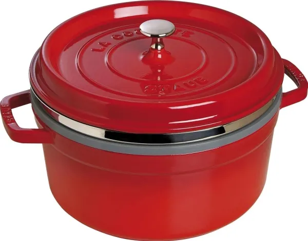 ZWILLING STAUB LA COCOTTE, Gryde bradepande, Rund, Støbejern, Keramisk, Gas, Halogen, Induktion, Forseglet plade, Cherry (fruit), Emalje