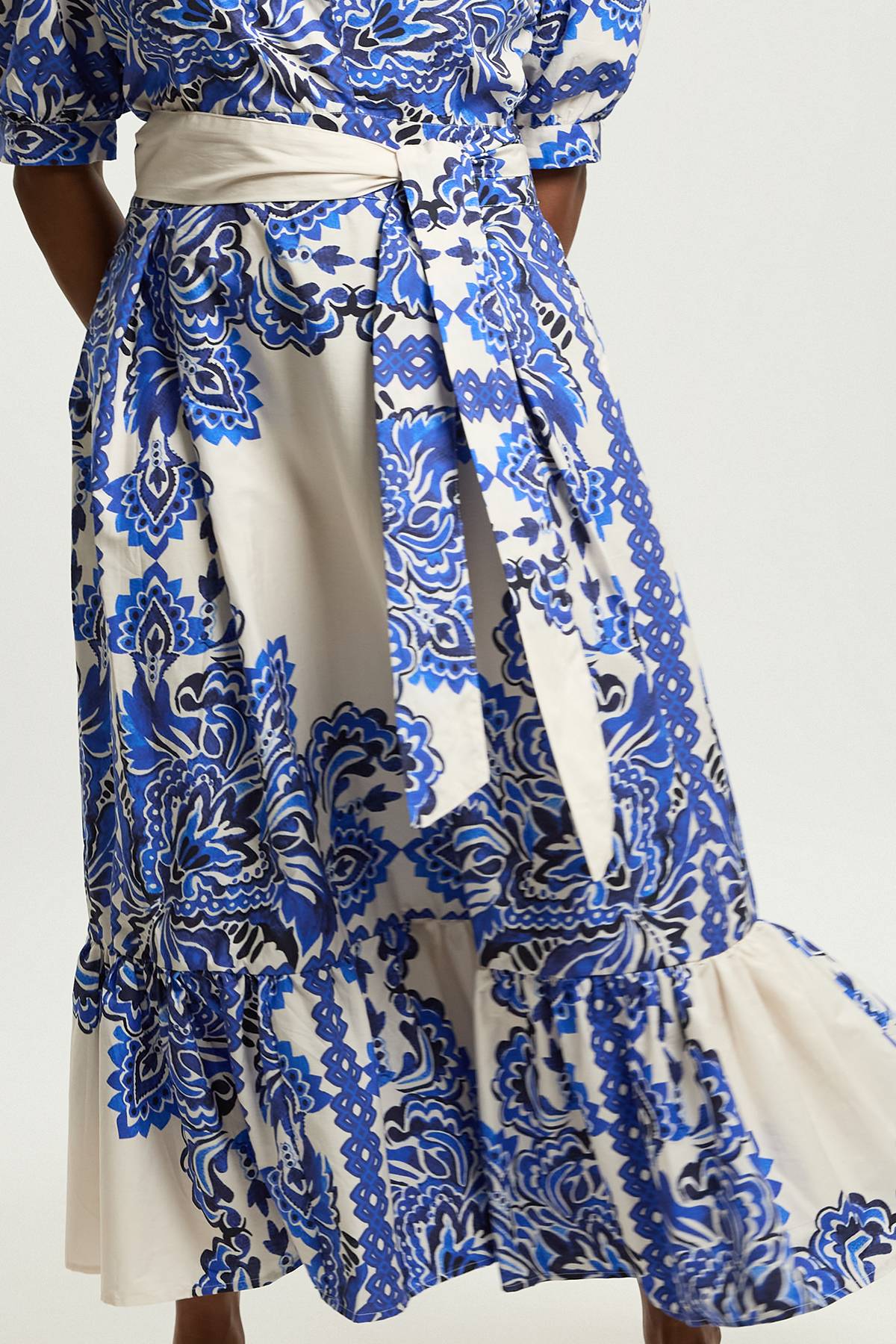 KarenMillen Robe Midi En Popeline De Coton Imprimé Carreaux Grande Taille