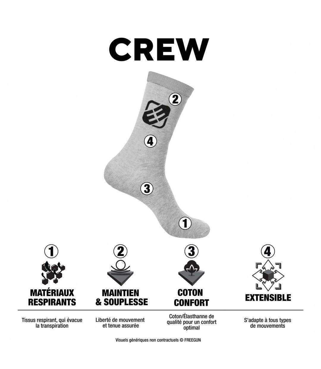 Lot de 8 Paires de Chaussettes Fantaisie America