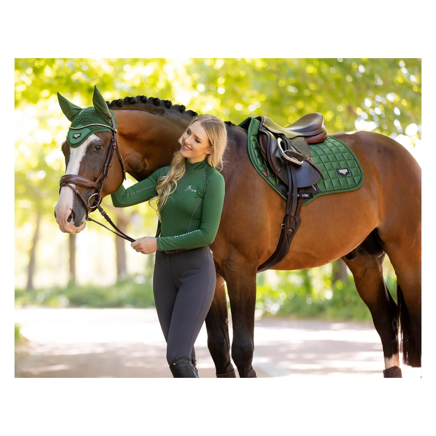 LeMieux Core Schabracke Loire Classic Satin  - huntergreen - Warmblut/Springen