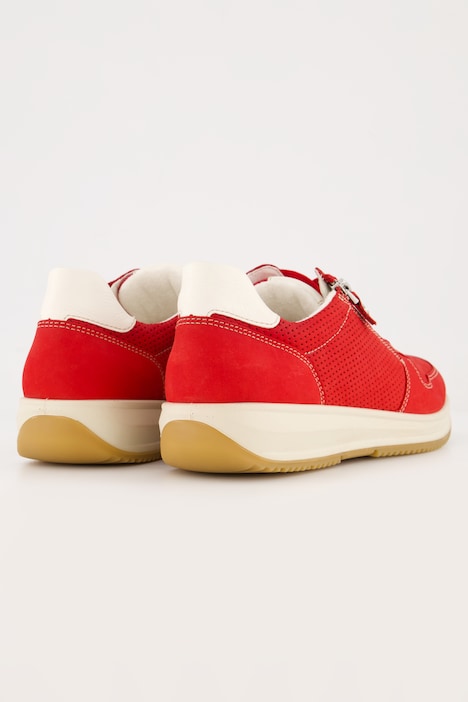 Ara Leder-Sneaker, Zipper, Wechselfußbett, Weite H
