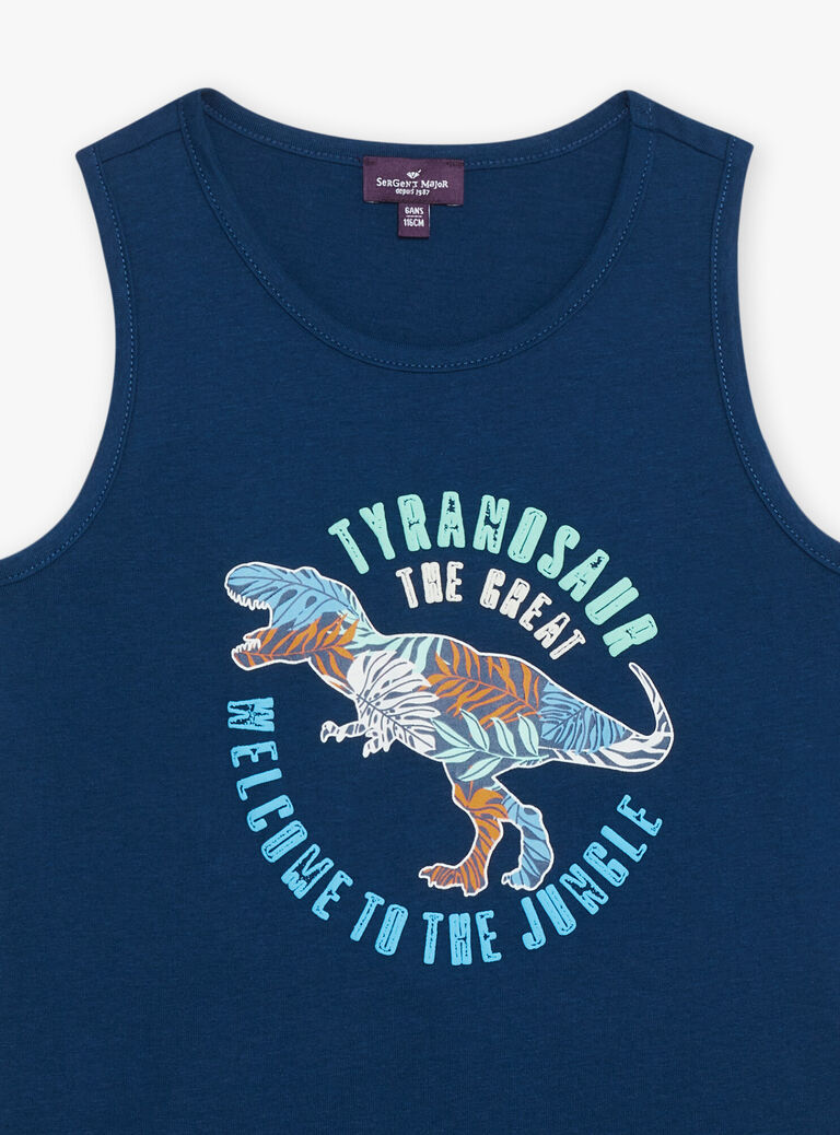 Débardeur et short bleu marine et blanc en jersey
