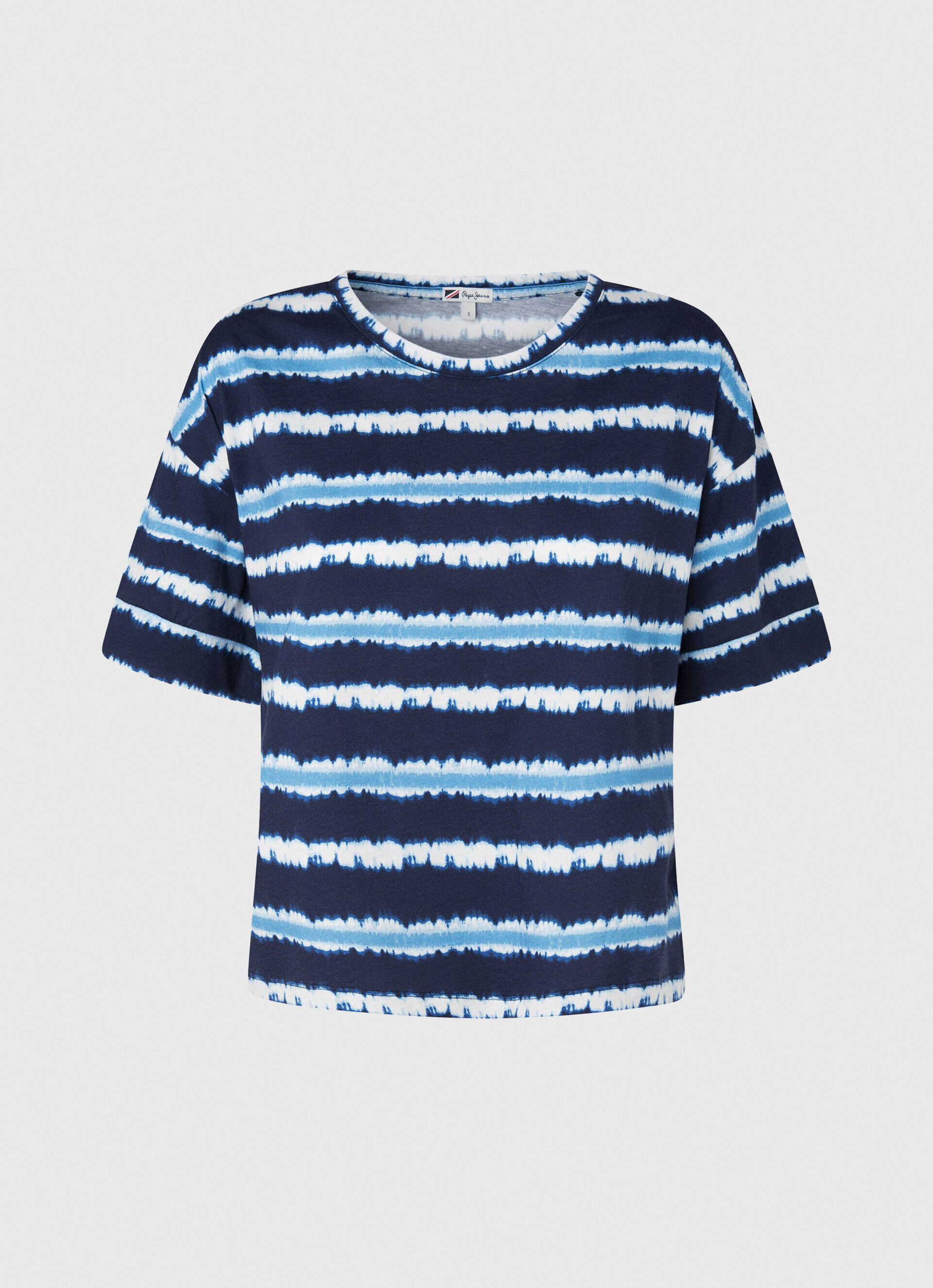 Camiseta de algodão com listras degradê - azul dulwich