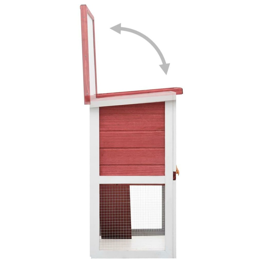Clapier d'extérieur 1 porte 90 x 45 x 80 cm rouge bois