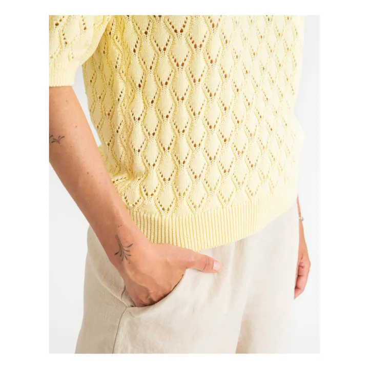 Matona Pull Ajouré Coton Bio | Jaune pâle