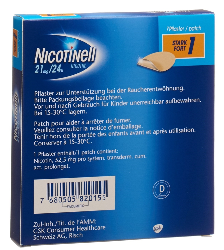NICOTINELL 1 stark Matrixpfl 21 mg/24h 7 Stk