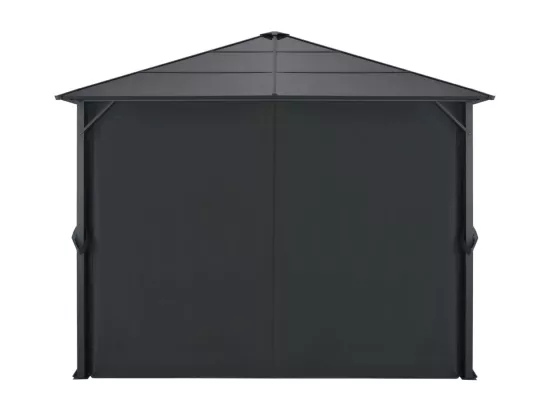 Tonnelle avec rideau Aluminium 3x3 m Noir