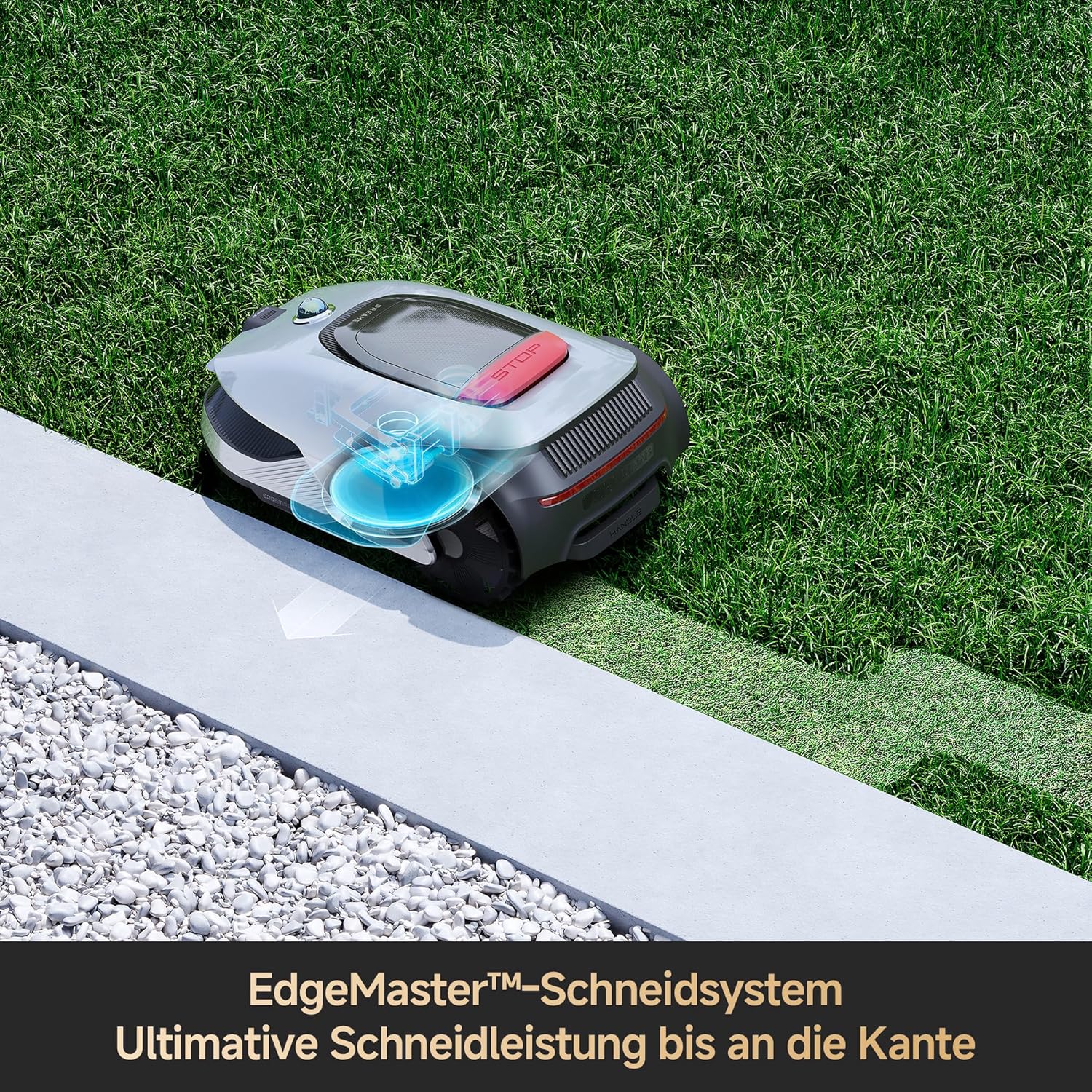 Dreame Mähroboter A2 1200,Auto-Begrenzungseinrichtung, Dual-Fusion-Kartierung, OmniSense™-2.0-Hindernisvermeidung, EdgeMaster™-Schneidsystem, Leiser Nabenmotor, Steigung bis 26,5°, Smart-App-Steuerung