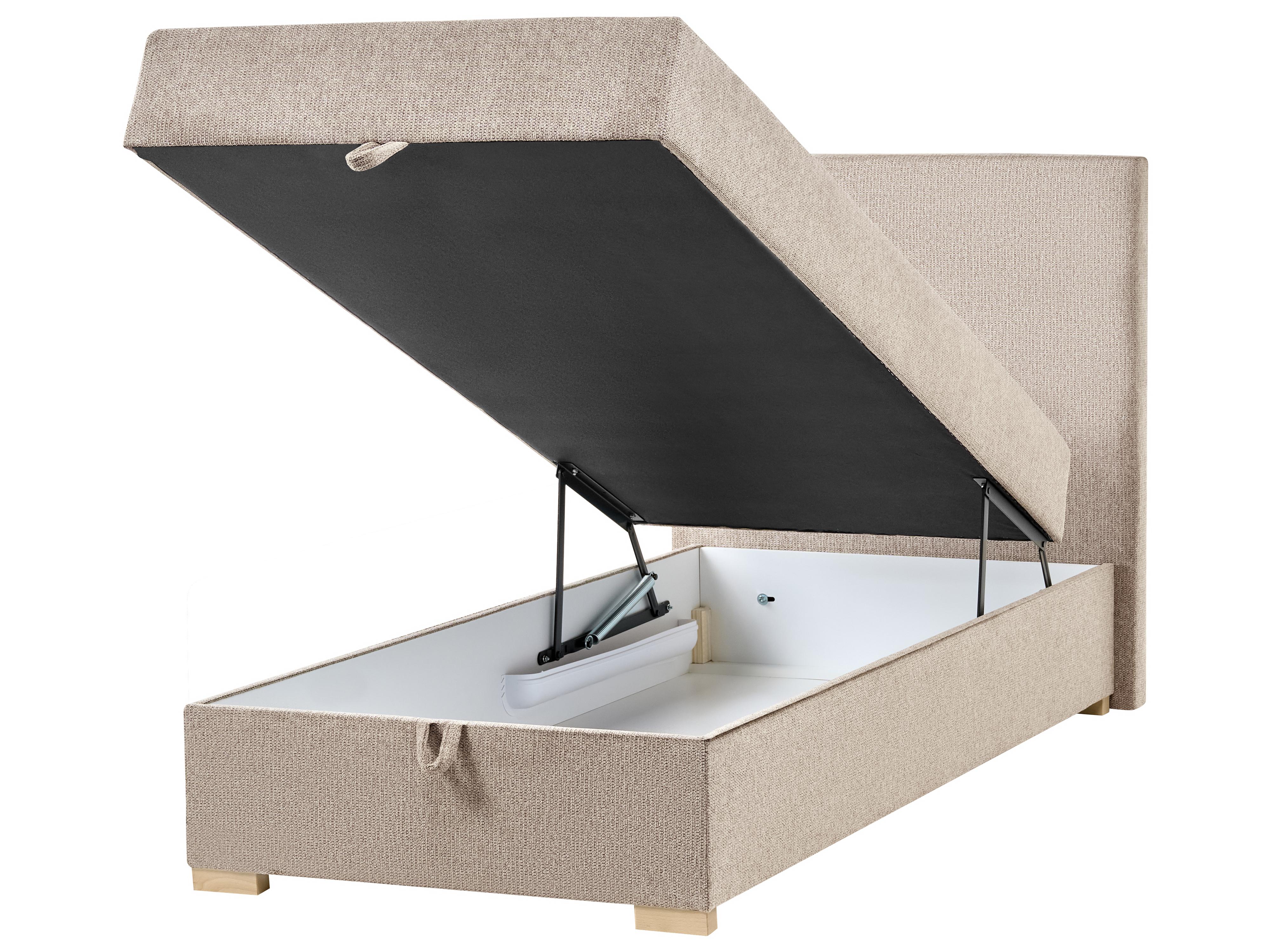 Boxspring met opbergruimte Stof MAJOR 90 x 200 cm Taupe