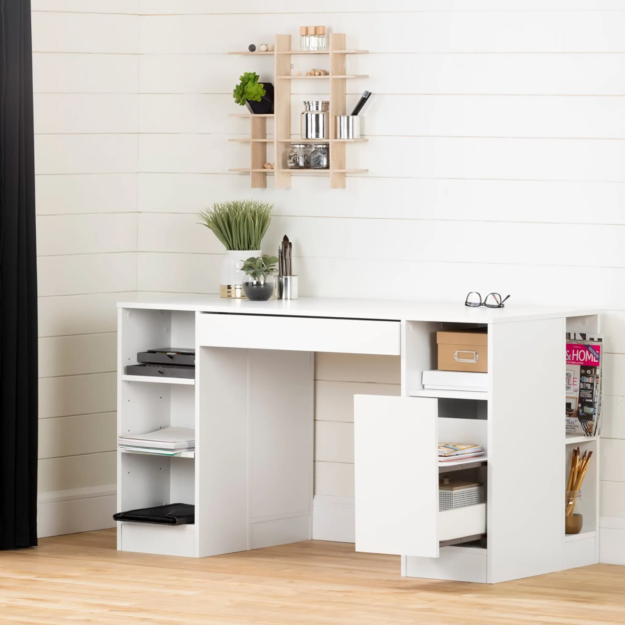South Shore Table de Travail Crea - Blanc Solide
