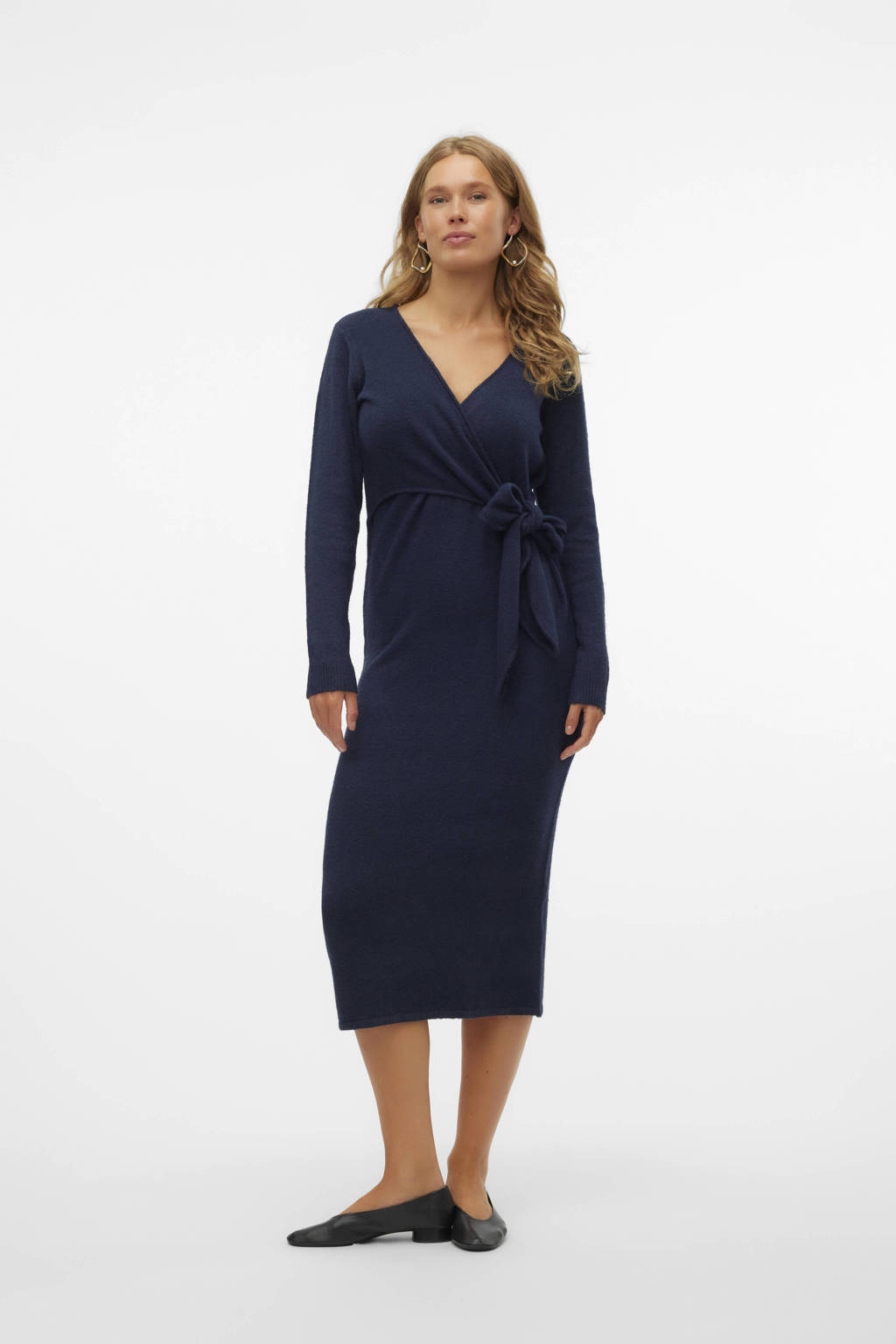 MAMALICIOUS gebreide zwangerschaps- en voedingsjurk MLFIE blauw