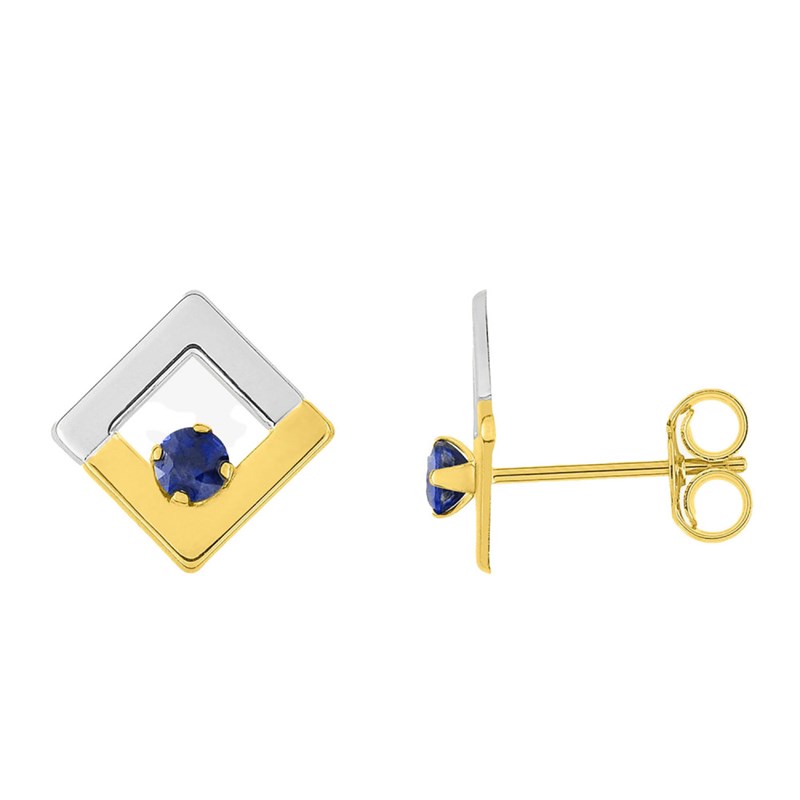 Boucles d'oreilles femme - saphir - Or 18 Carats
