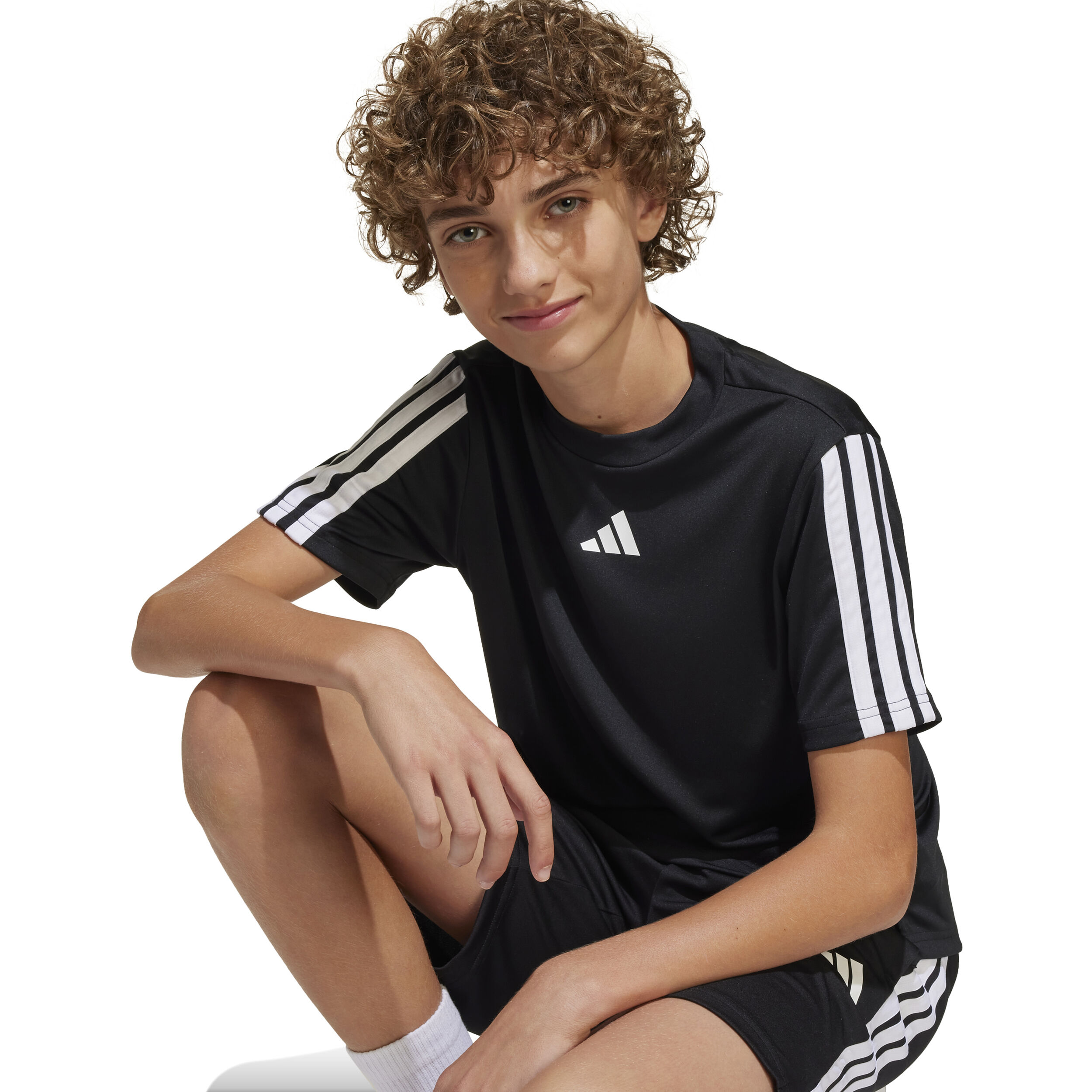 adidas Training Essentials 3 Stripes T-shirt Enfants - Noir , Blanc