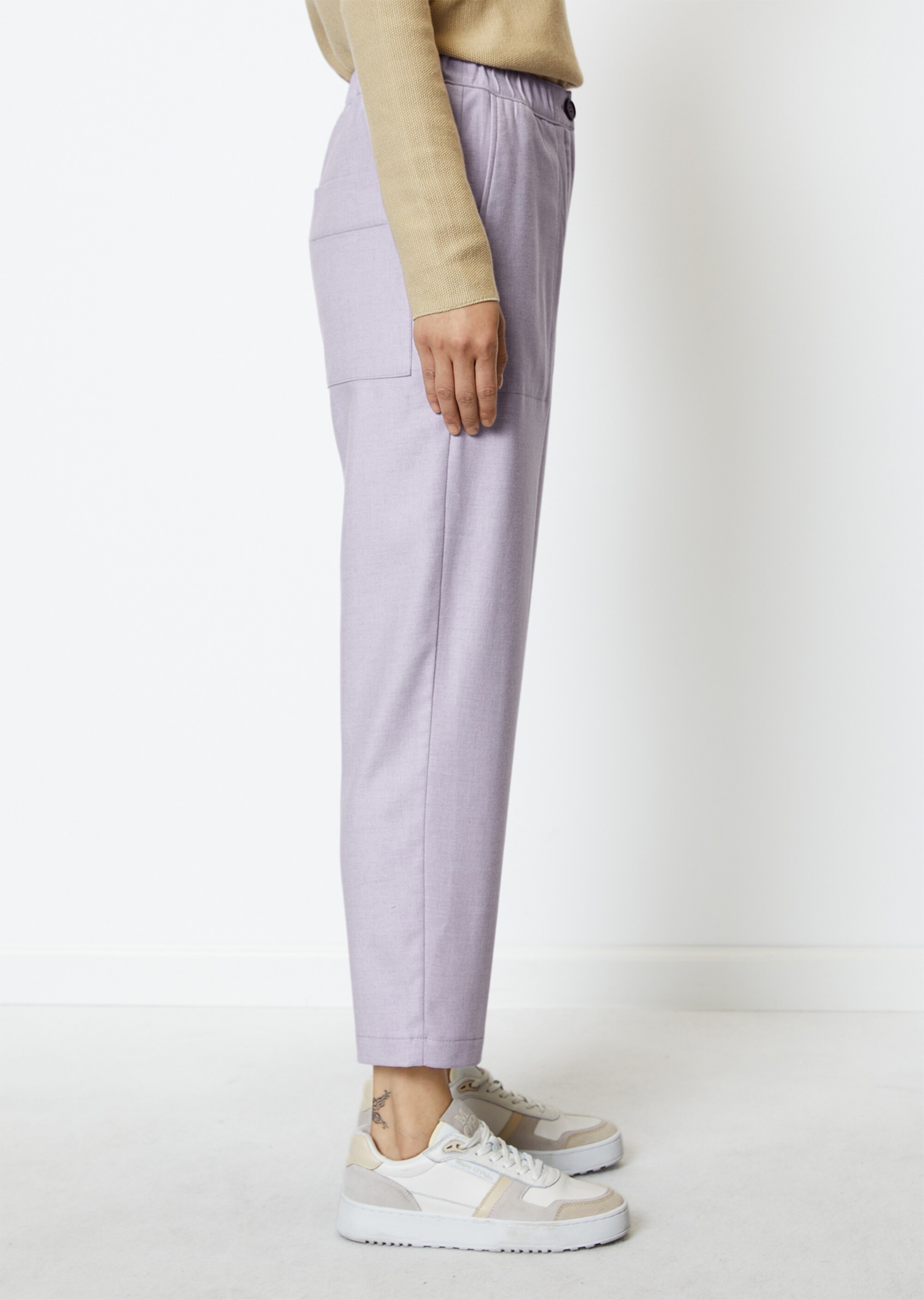 Elegante Cargo-Joggpants aus Viskose-Wolle-Mix