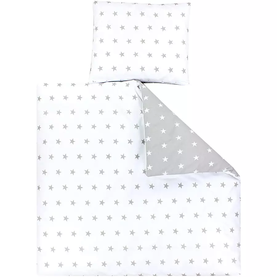 TupTam Unisex Baby Bettwäsche Wiegenset 4-teilig grau