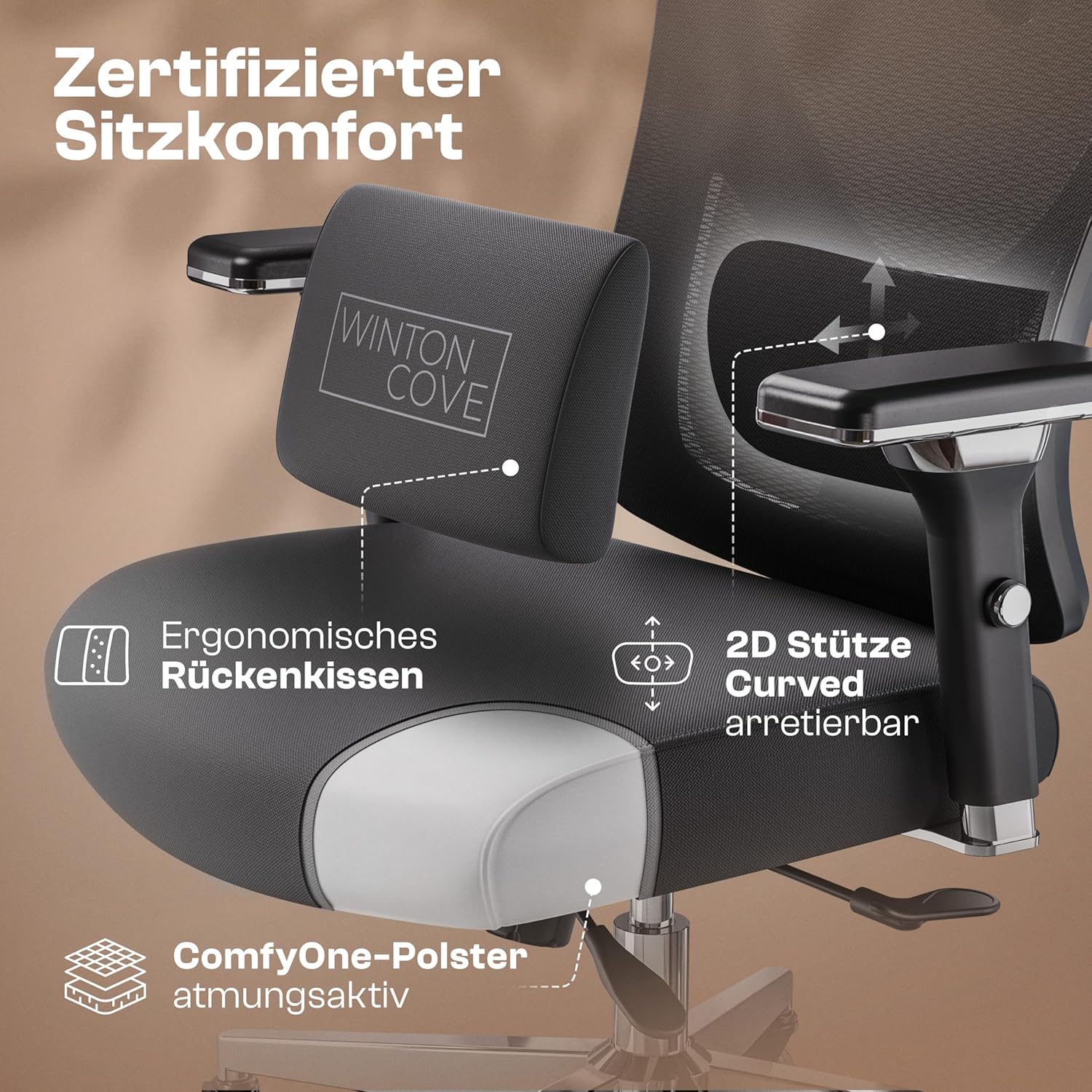 Lancelot Bürostuhl Ergonomisch [VERGLEICHSSIEGER] Bürostuhl Testsieger | Schreibtischstuhl Ergonomisch | Komfortabler Gaming Stuhl | Drehstuhl 150kg für höchsten Komfort