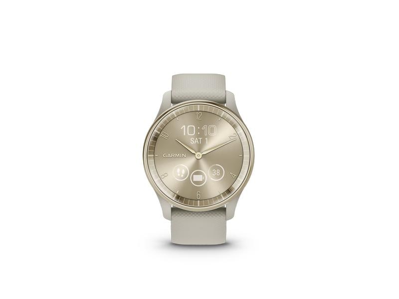 GARMIN Sportuhr Vivomove Trend Weiss/Olivgrün Hybrid-Smartwatch