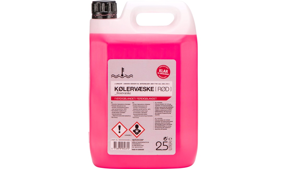 Kølervæske klar til brug Rød 2.5L Optimize