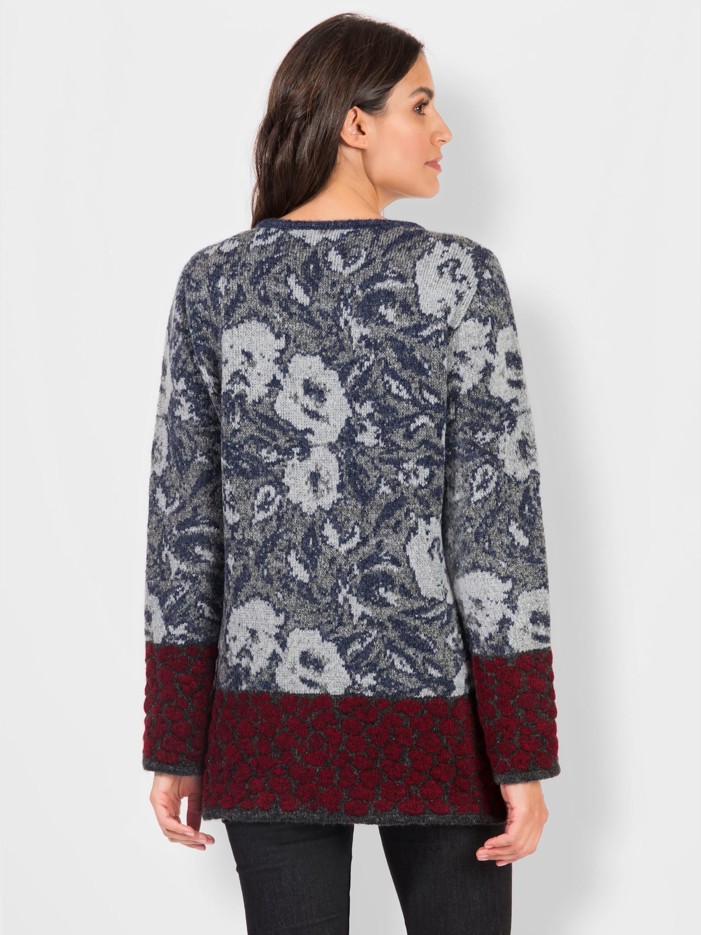 Veste en tricot jacquard joli motif jacquard