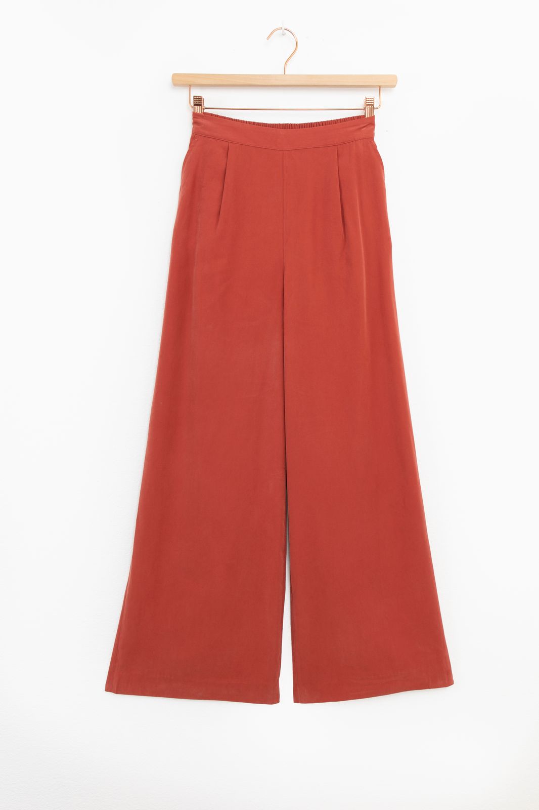 Donkerrode wide leg pantalon