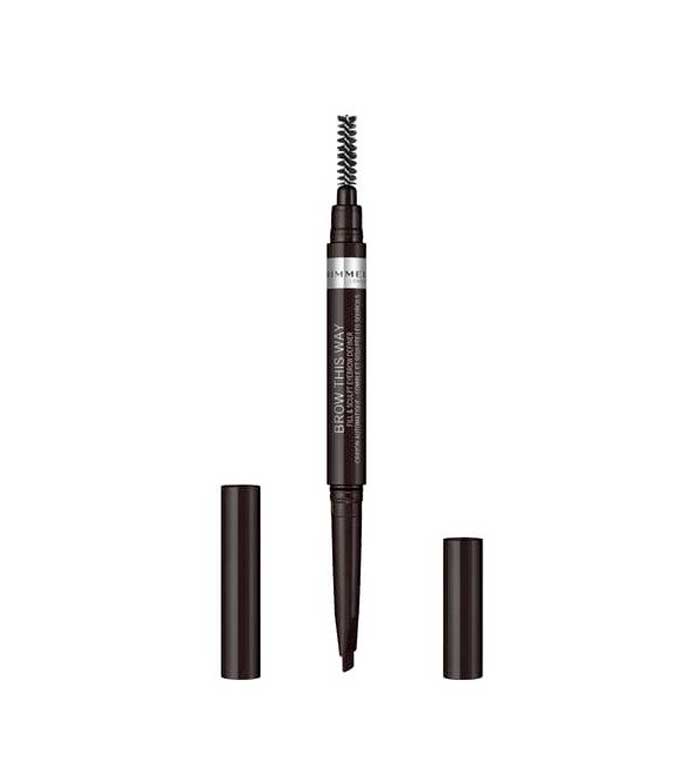 Rimmel London - Lápis de sobrancelha com pincel Brow this way - 004: Soft Black
