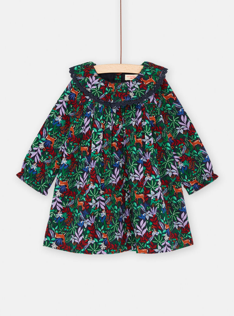 Robe fleuri avec manches longues pour bébé fille