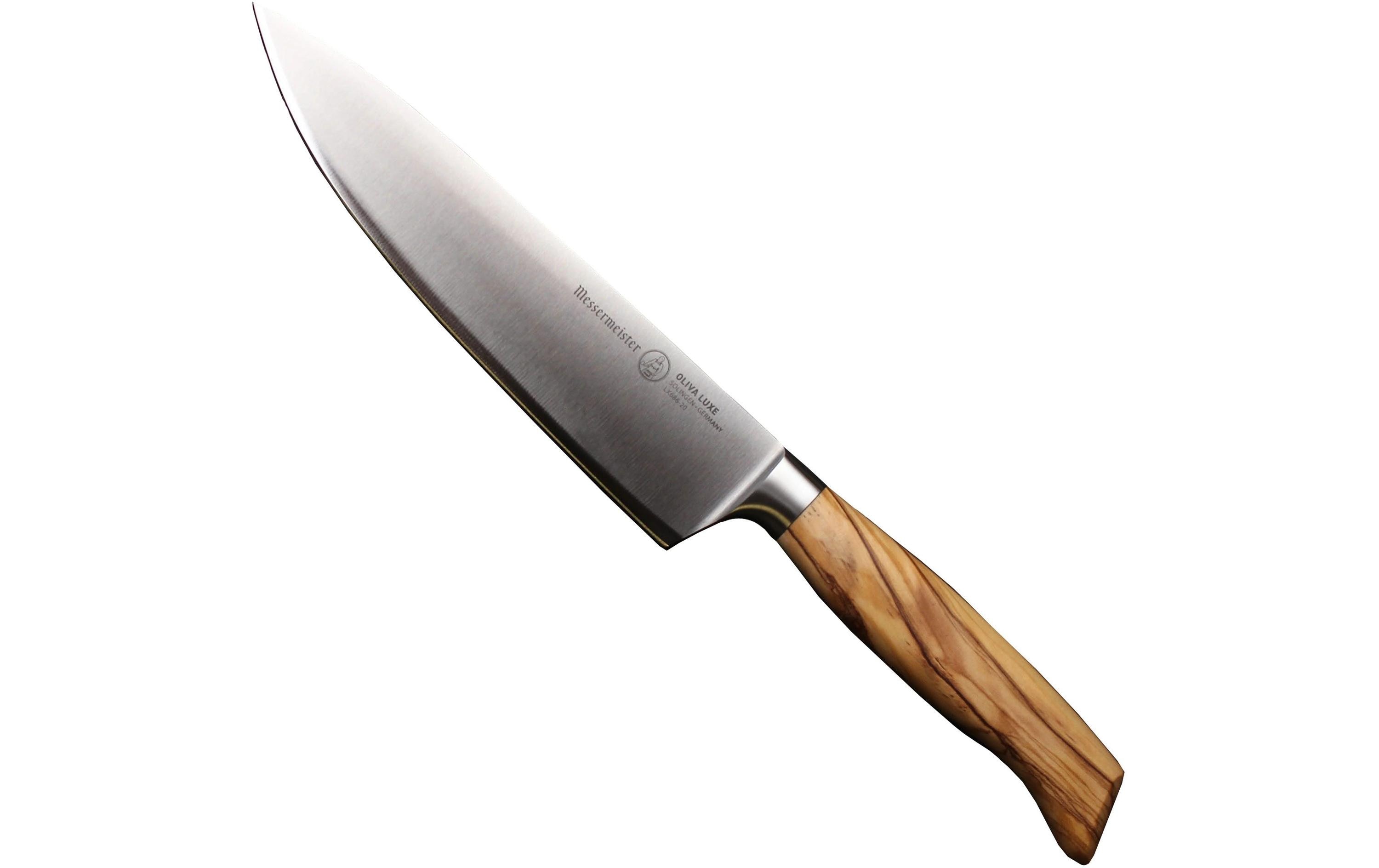 Kochmesser Oliva Luxe 20 cm, Nature/Silber<br>Chefmesser
