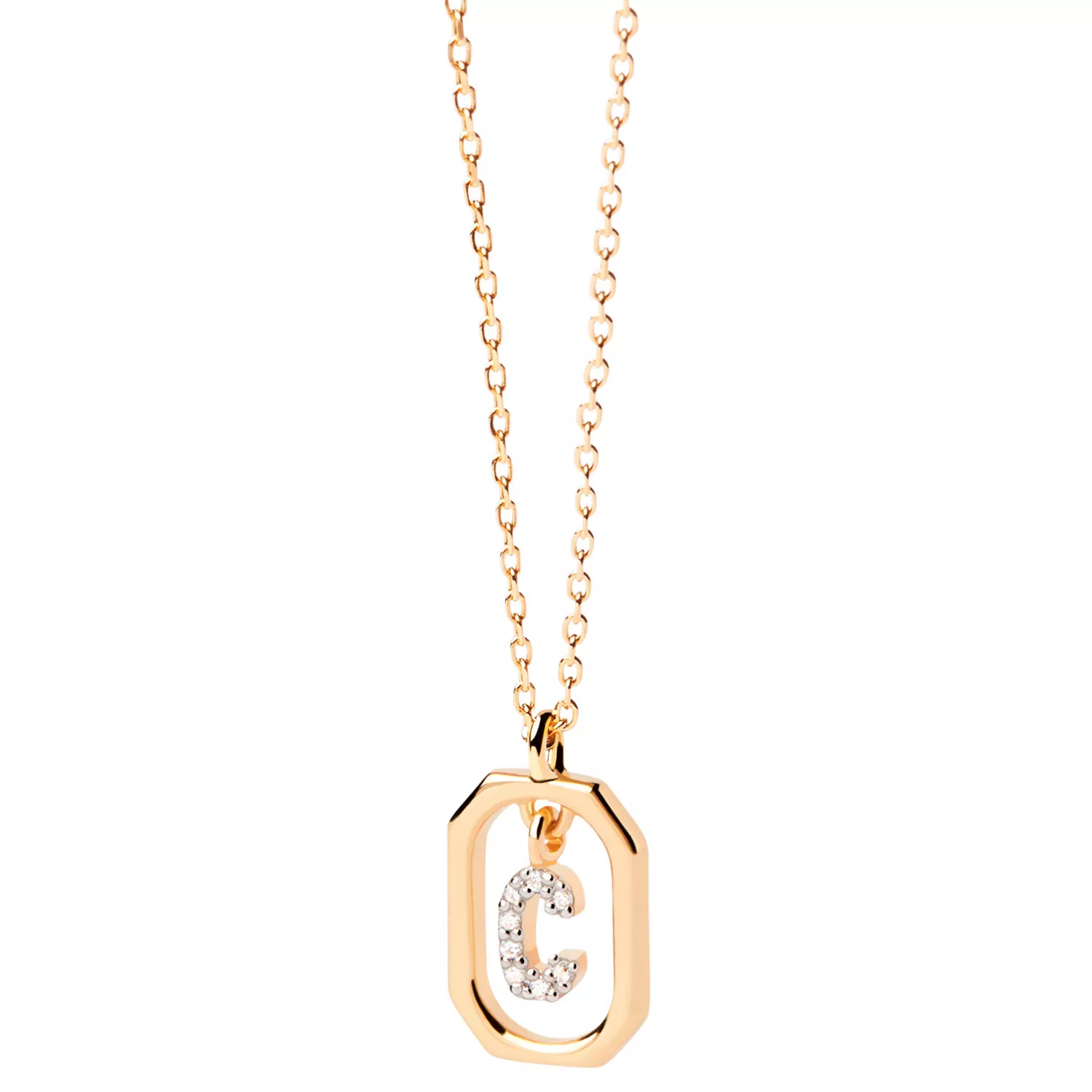 PDPAOLA Mini Letter C Halskæde 18 kt. Forgyldt Sølv CO01-514-U