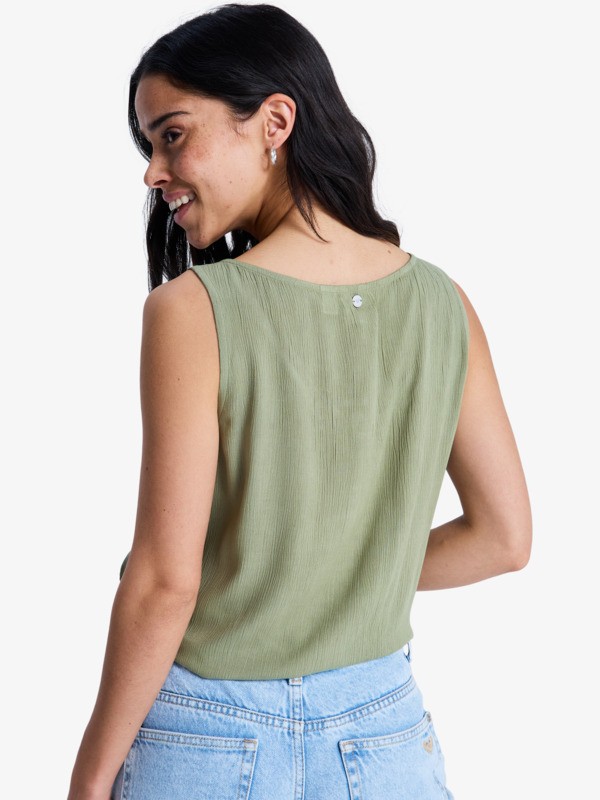 Tropical Hill Blouse sans manches Vert Femme