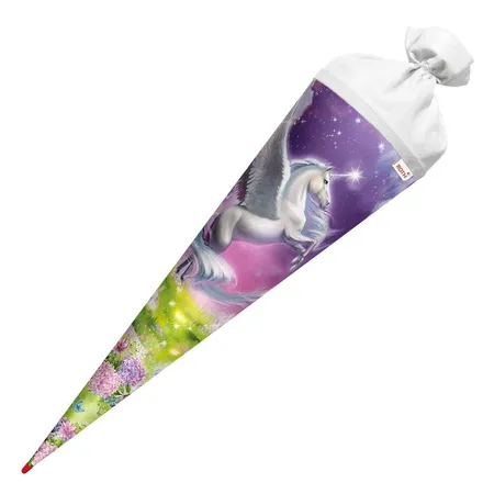 Roth Motiv-Schultüte, Magic Pegasus, 70cm, rund, Rot(h)-Spitze, Filzverschluss