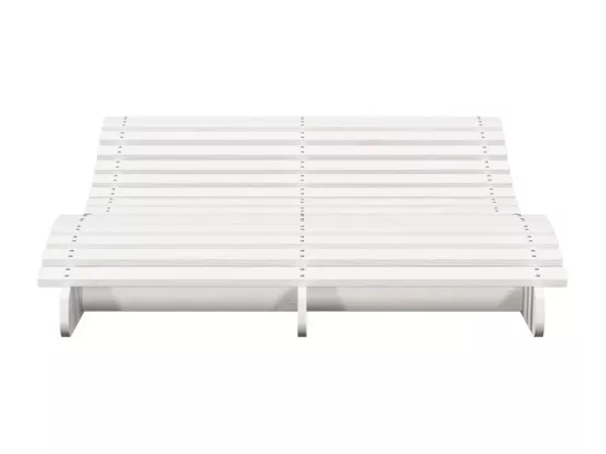 Chaise longue blanc 205x110x31,5 cm bois massif de pin