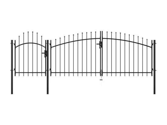Portail de jardin Acier 1,5 x 4 m Noir