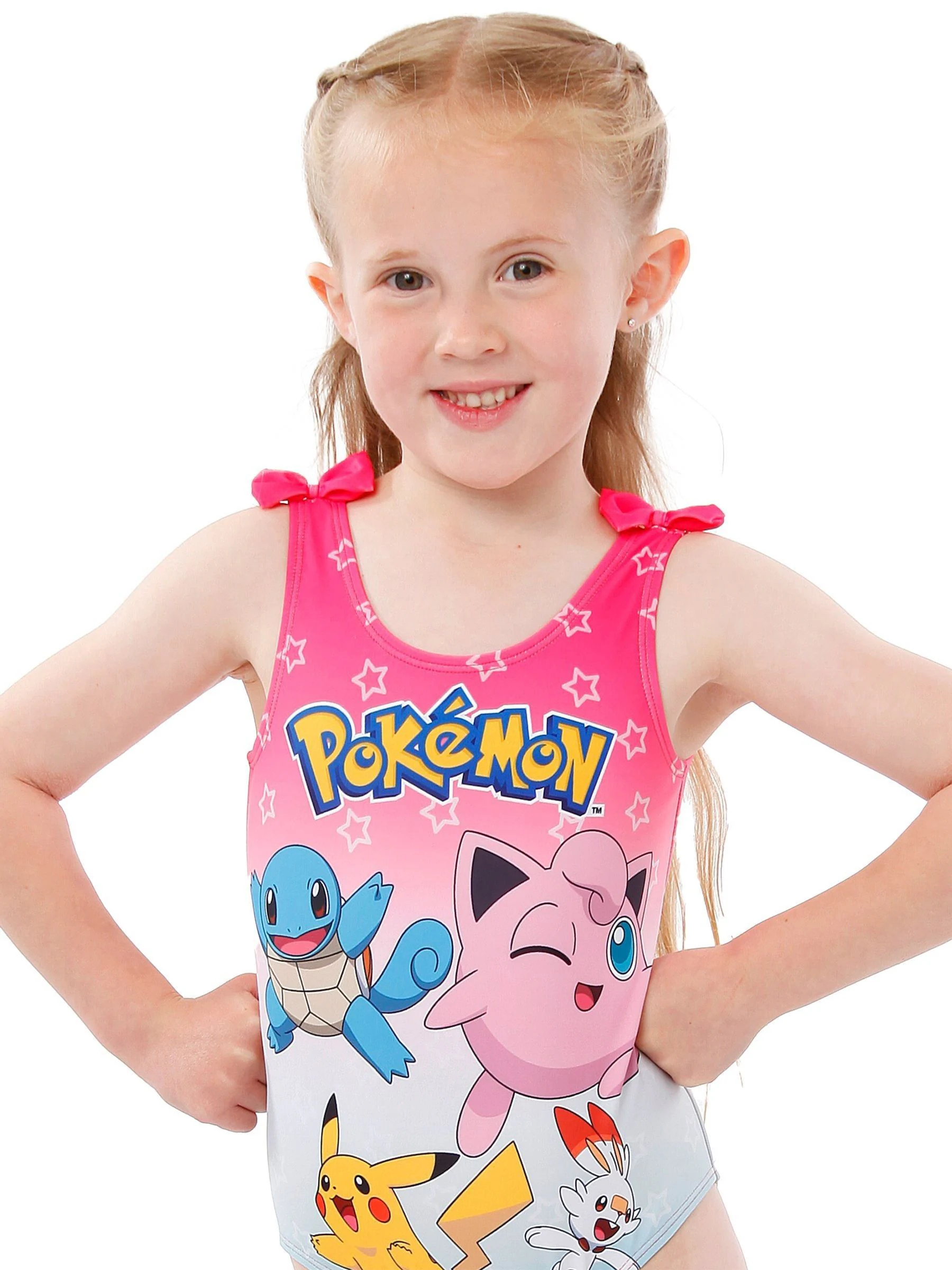 Personage Pokemon meisjesbadpak met print en gestrikte bandjes