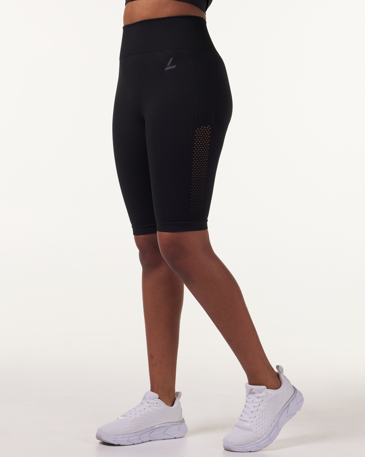 LEVITY Eclipse Mesh Seamless Biker Shorts Black Marl