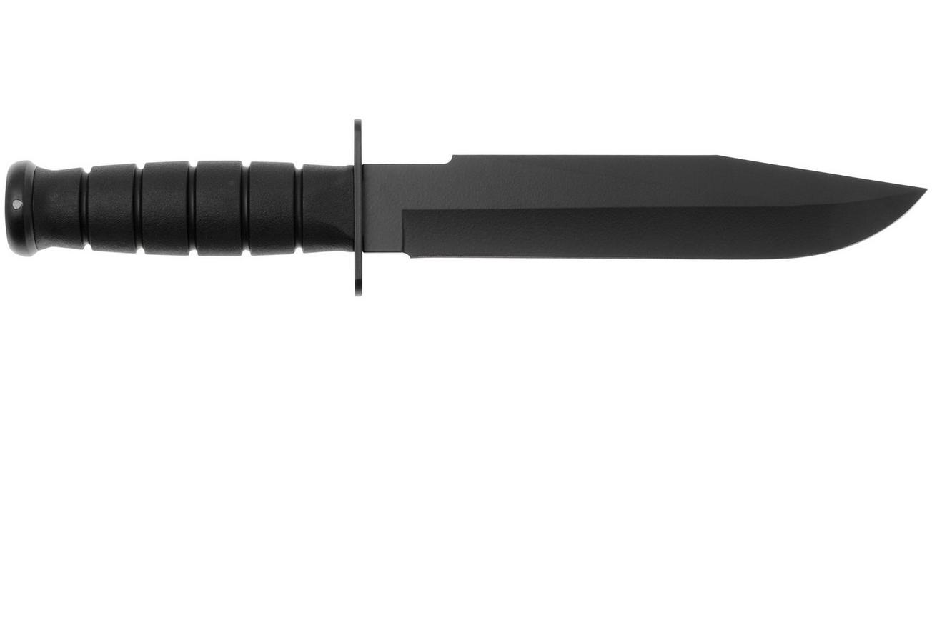 KA-BAR Fighter 1269 Clippoint Black, vaststaand mes