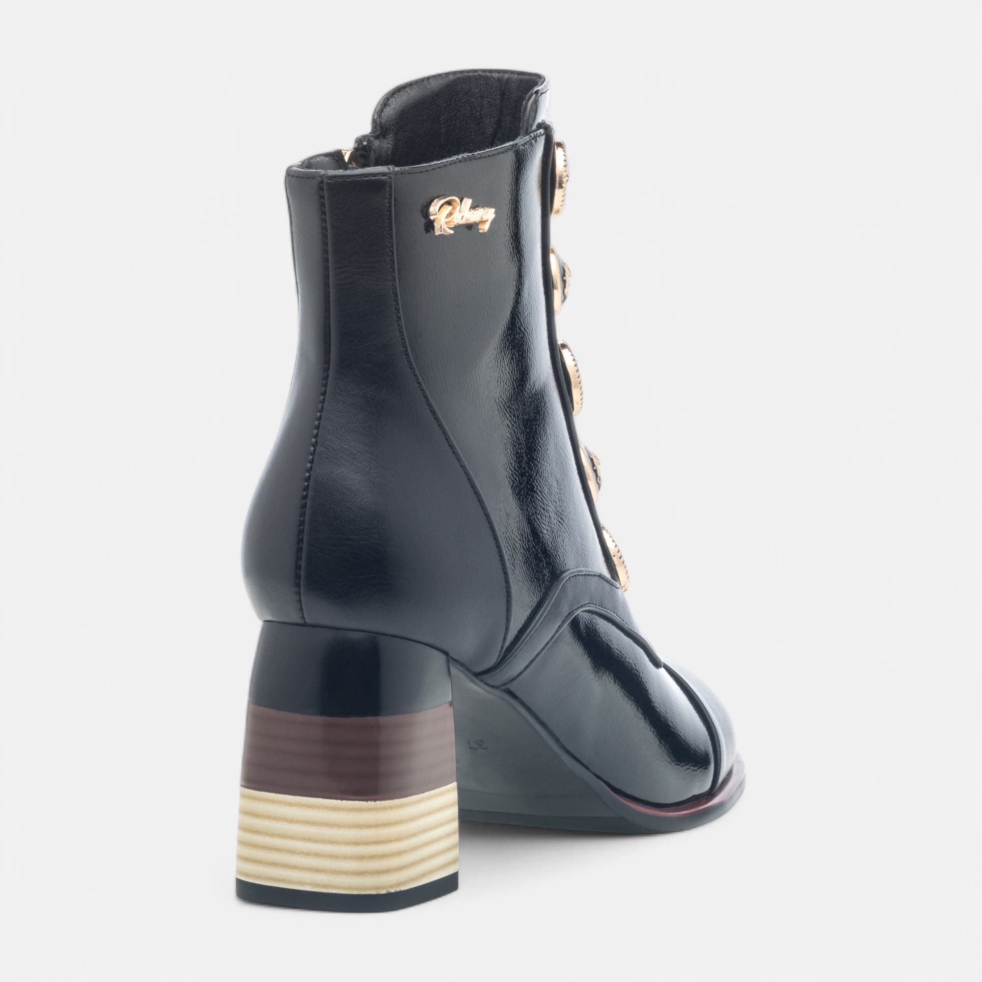 Bottines à talon Femme noir vernis