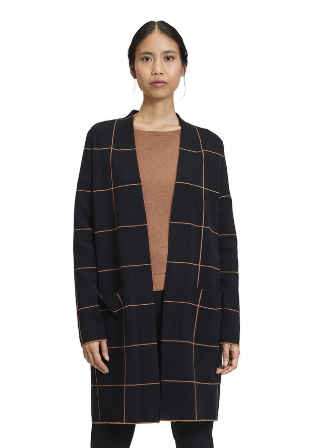 Betty Barclay Strickjacke Lang Patch black/brown