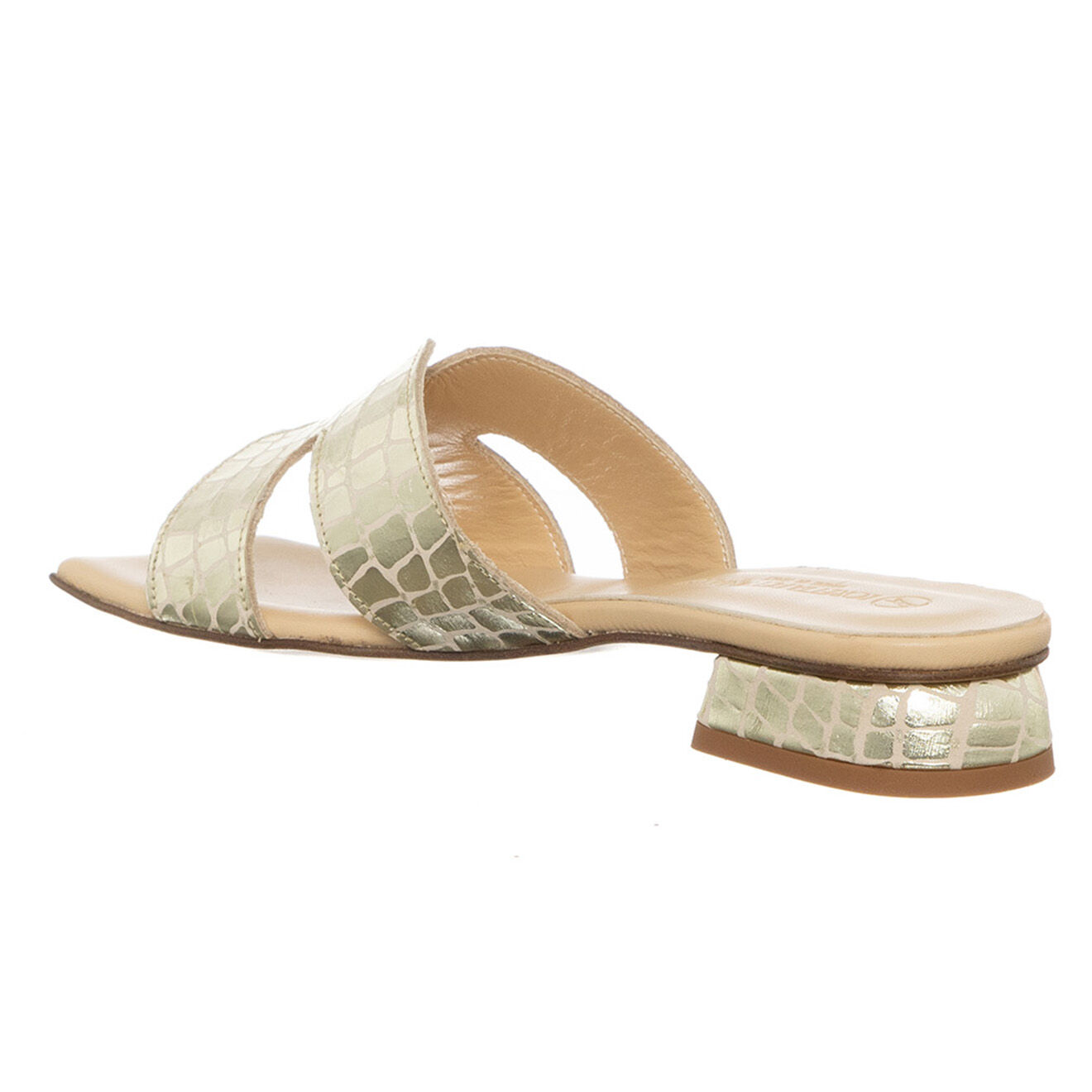 Loretta Pettinari Mules en Cuir Sima dorées
