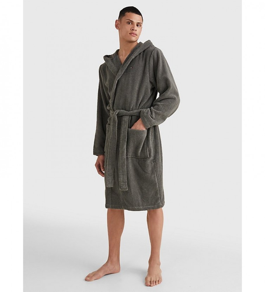 Robe de banho com capuz Tommy Hilfiger cinza