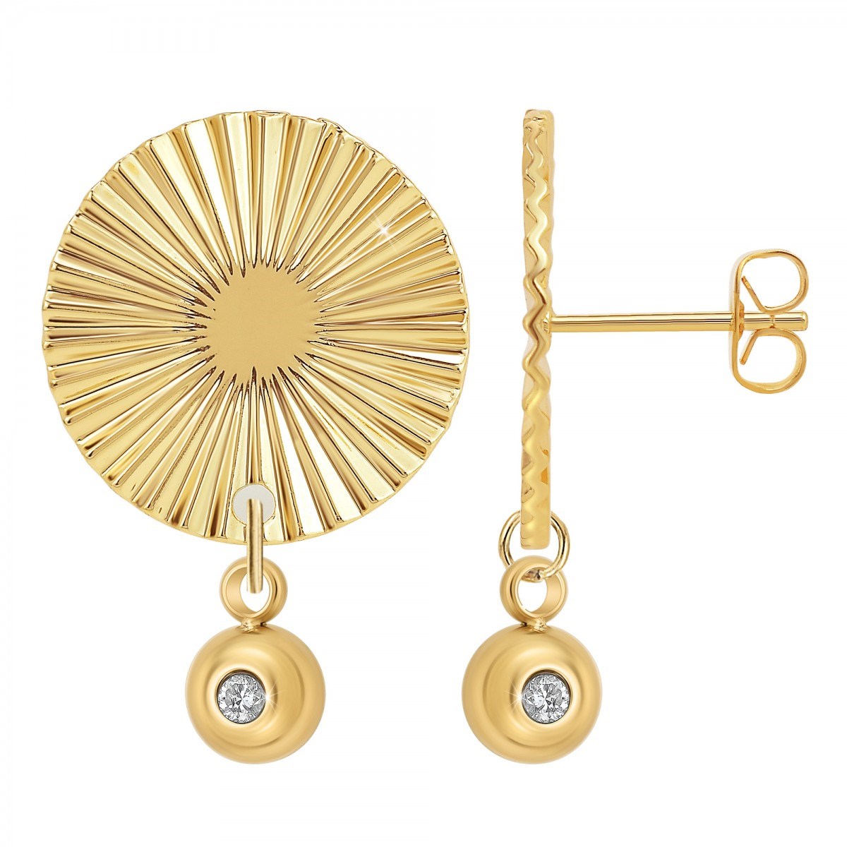 Boucles d'oreilles SC Crystal ornées d'un véritable diamant blanc