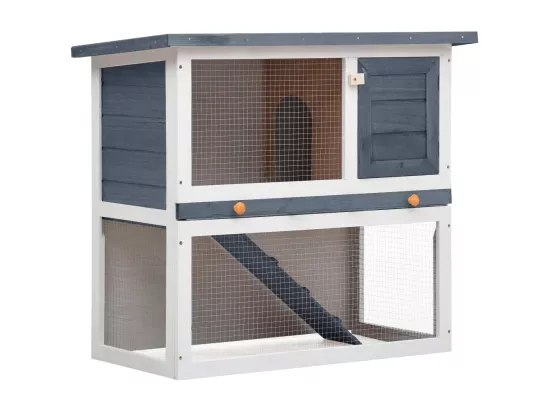 Clapier d'extérieur 1 porte Gris Bois