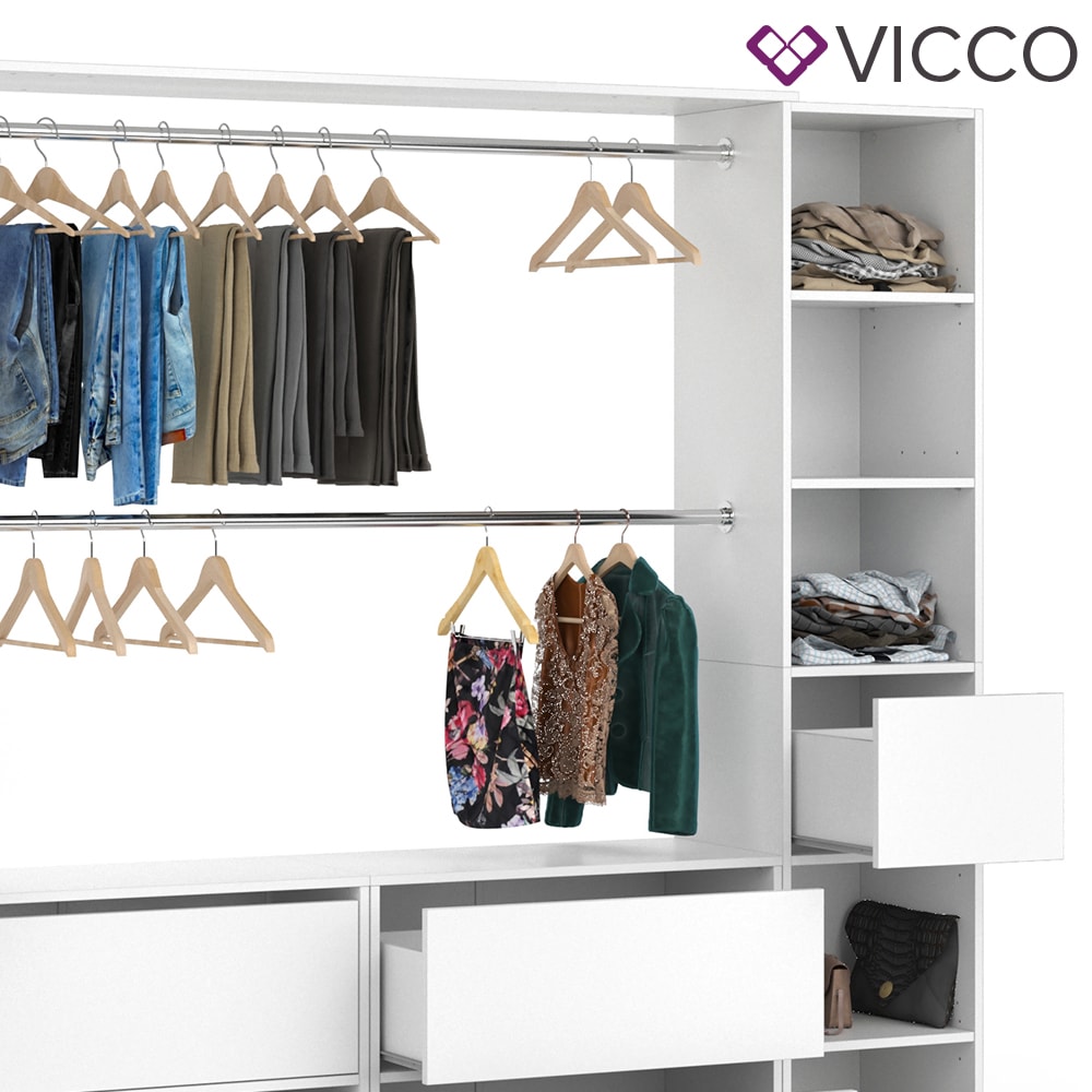 VICCO Kleiderschrank GUEST XXXL offen begehbar Regal Kleiderständer Schrank