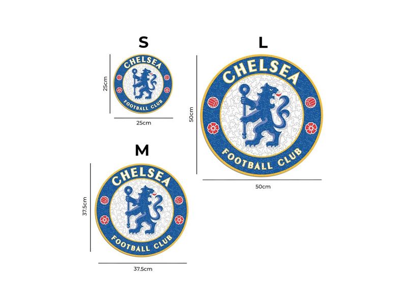 Iconic Puzzle Chelsea FC Logo Offiziell lizenziertes Holzpuzzle, Grösse M