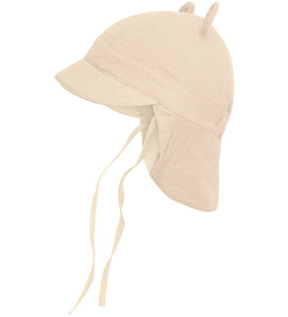 Huttelihut Schirmmütze - Musselin - Irisch Cream m. Ohren