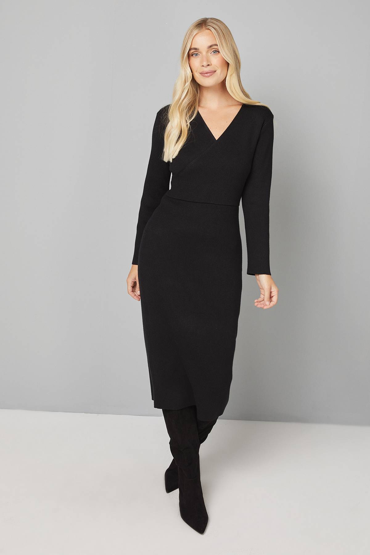 Wallis Robe Midi Tricotée à Détail Bouton Petite