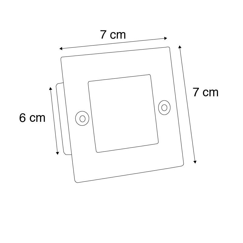 Moderne inbouwspot staal incl LED - Square 7
