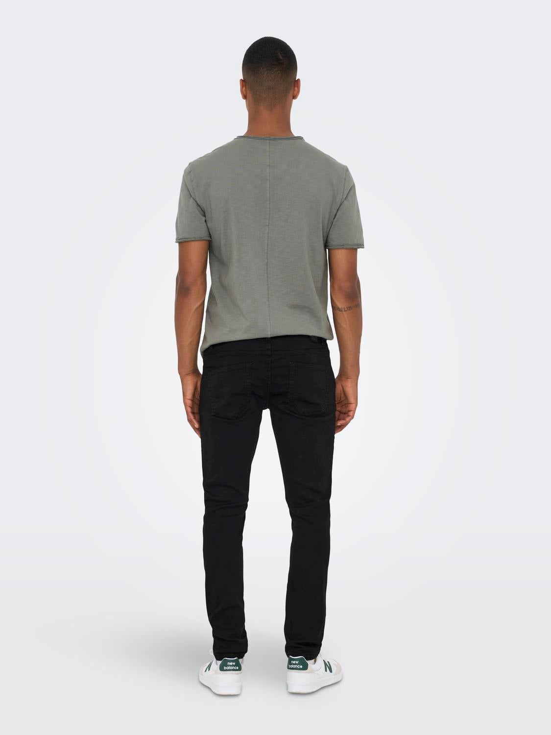 ONSLOOM Mid Rise Slim Fit Jeans Black Denim