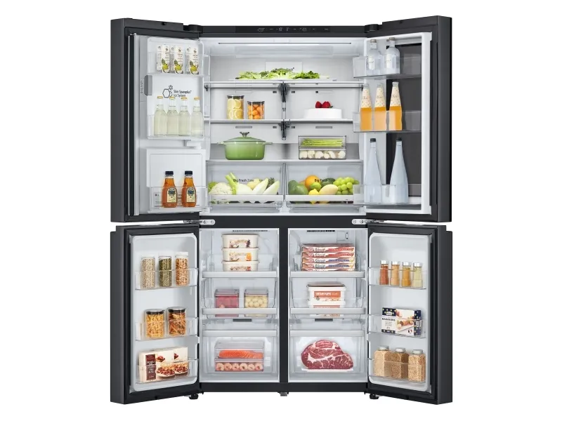 LG GMG960EVJE - Køleskab/fryser - frans dør-bundfryser med vanddispenser, isdispenser - Wi-Fi - bredde: 91.4 cm - dybde: 72.9 cm - højde: 179.2 cm - 638 liter - Klasse E - essens sort stål