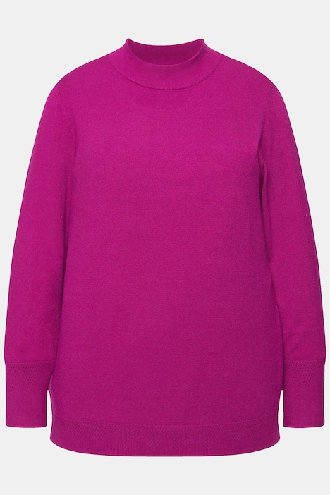 Pullover, Stehkragen, Langarm, Rippbündchen