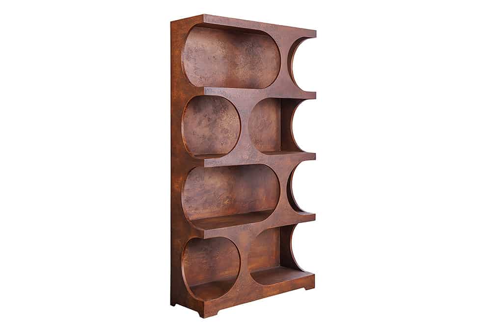 Abstraktes Regal ART AMBIENTE 180cm kupfer Beton Edelrost-Look Standregal